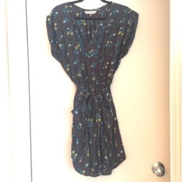 Rebecca Taylor 100% Silk Tulip Floral Navy Dress - Picture 5 of 5